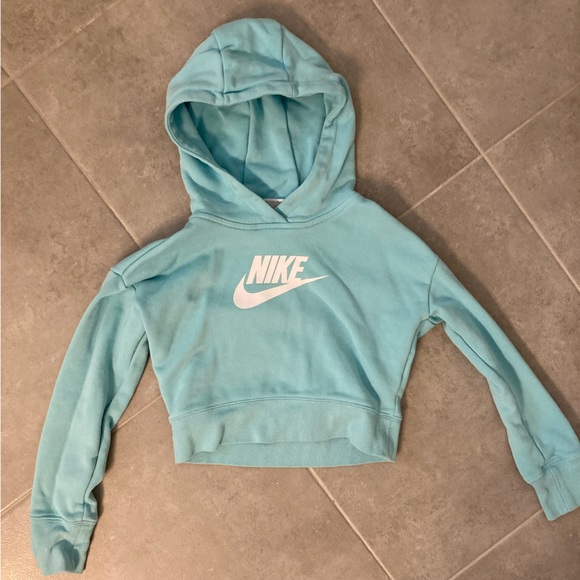 Nike Other - Girls turquoise Nike cropped hooded sweatshirt. Girls size small.